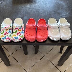 Womens Crocs - Butterfly, Red, and White